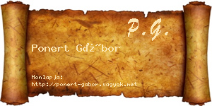 Ponert Gábor névjegykártya